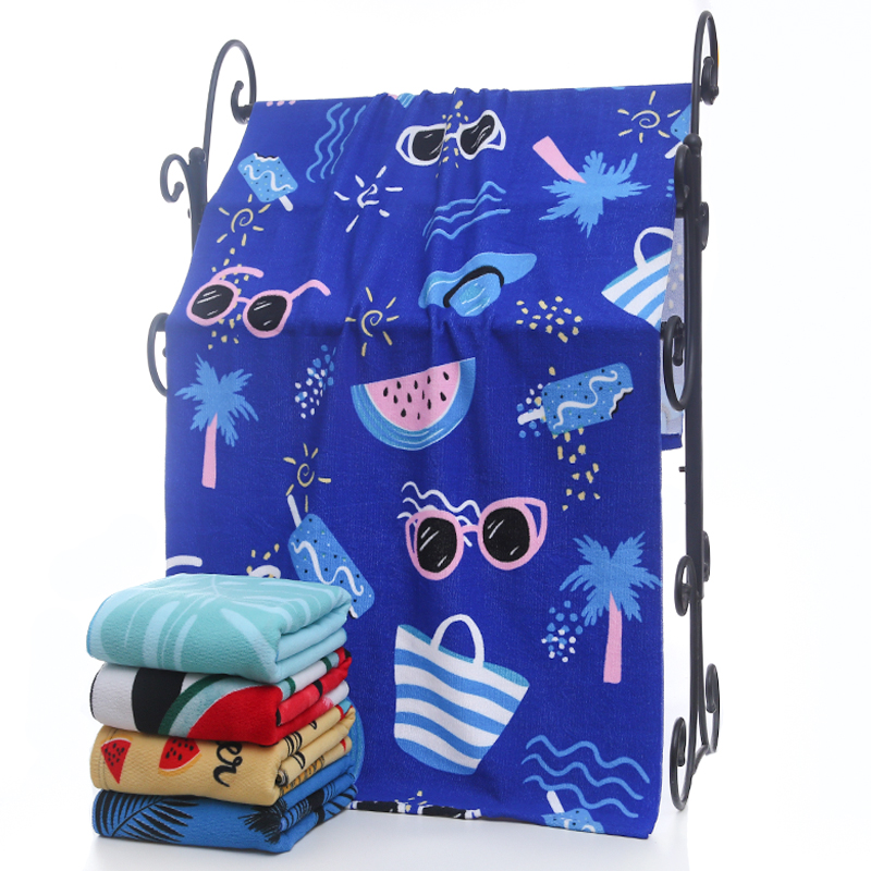 Custom Design rectangle with watermelon printed Cheap Large Microfiber beach Towel